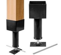 Lasnten 2 Pcs 6" x 6" Screw Jack Post 14.5" - 18.5" Height Range 24700 lbs Load Capacity Adjustable Temporary House Jacks for Leveling Flooring Basement Shore Beams Foundation Repair(Red)