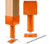 Lasnten 2 Pcs 6" x 6" Screw Jack Post 14.5" - 18.5" Height Range 24700 lbs Load Capacity Adjustable Temporary House Jacks for Leveling Flooring Basement Shore Beams Foundation Repair(Orange)