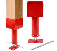 Lasnten 2 Pcs 6" x 6" Screw Jack Post 14.5" - 18.5" Height Range 24700 lbs Load Capacity Adjustable Temporary House Jacks for Leveling Flooring Basement Shore Beams Foundation Repair(Red)