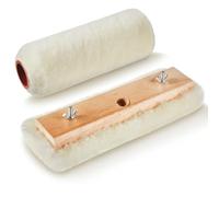 Lasnten 2 Pieces 10" Lambskin Applicator and 9" Lambskin Paint Roller, Wood Floor Stain Applicator for Wood Deck, Floor Finish Renovation, Furniture Painting