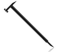 Lasnten 20 Inch Multi Faceted Ice Chisel Dual Action Chipper Head Design Heavy Duty Hammer Style Ice Crusher Picks with Long Handle for Breaking Fishing(Black)