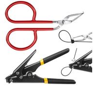 Lasnten 3 Pcs Cable Tie Tool Include 1 Zip Tie Opener, 1 Cable Cutter and Tightening Tool, and 1 Storage Box Steel Reusable Pocket Size