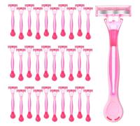 Lasnten 30 Pcs Women's Disposable Razors Bulk Sensitive Disposable Razors for Women 3 Blades Disposable Razors Set Sensitive Skin Razors Travel Razor for a Smooth and Comfortable Shave