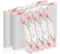 Lasnten 50 Pcs Pink Floral Baby Shower Party Favors Nail Files Bulk It's a Girl Baby Shower Game Prizes 180 Grit Emery Boards for Guests Girl Floral Gender Reveal Birthday Party Souvenirs Gift