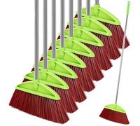 Lasnten 8 Pack Heavy Duty Broom Commercial Set with 49" Stainless Steel Detachable Handle Indoor and Outdoor Floor Brooms for Home, Garage, Kitchen, School, Office, Patio Cleaning