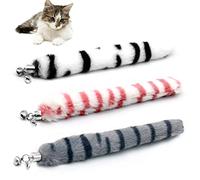 LASOCUHOO Cat Worm Toys - 3 Pack Interactive Wand Refills for Indoor Cats