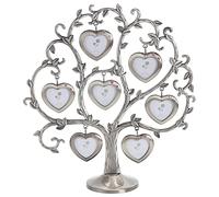 LASODY Antique Silver Family Tree with 7 Hanging Picture Frames Metal Table TOP Photo Frame Decoration.