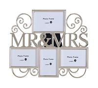 Lasody Mr & Mrs Picture Frames,Cherish Every Memory,4 opening photo collage,Silver Plating,Wedding Gifts