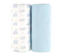 lasoftan Large Stretchy Swaddle Blanket, Newborn Swaddle Wrap, Baby Swaddle Blanket, Nursing Blanket and Stroller Cover, Perfect for Boys and Girls, 30 x 40 Inch, 2 Pack, Elephant