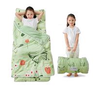 Lasoftan Toddler Nap Mat, Preschool Travel Camping, Green Butterfly