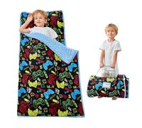 Lasoftan Toddler Nap Mat with Pillow and Blanket, Extra Large Rolled Napping Mats,Slumber Bags for Boys Girls,Kids Sleeping Bag for Daycare, 21" x 50" Preschool Travel Camping - Game Console