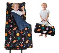 Lasoftan Toddler Nap Mat with Pillow and Blanket, Extra Large Rolled Napping Mats,Toddler Nap mats for Boys Girls, Kids Sleeping Mat for Daycare, Preschool Travel Camping, Space Planet