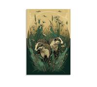 LASOQUAN Badger British Wildlife Poster Decorative Painting Canvas Wall Posters And Art Picture Print Modern Family Bedroom Decor Posters 16x24inch(40x60cm)