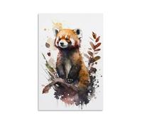 LASOQUAN Red Panda Watercolor Poster Decorative Painting Canvas Wall Posters And Art Picture Print Modern Family Bedroom Decor Posters 12x18inch(30x45cm)