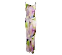LASPIA Cowl Neck Dress Sexy Strap Shoulder Pleated Maxi Dresses Summer Wedding Guest Dresses for Women, Pink, L
