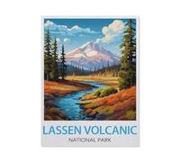 Lassen Vulkan-Nationalpark-Poster，Papier Landscape Puzzle, Jigsaw Puzzles 1000 Pieces, For Adult Kids Decompression Puzzle Nice Gifts（38x26cm）-BE54