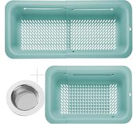 LASSHSWA Collapsible Colander and Strainer for Kitchen, Over the Sink Strainer Basket for Kitchen, Fruit Pasta Food Strainer Expandable Plastic Colander with A Sink Drain Strainer Stainless Steel