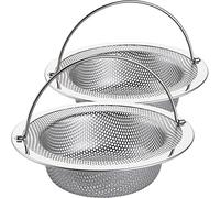 LASSHSWA Kitchen Sink Strainer Stainless Steel, Kitchen Sink Drain Strainer with Handle, Sink Strainers with Large Wide Rim 4.5" Diameter for Kitchen Sinks (2PCS)