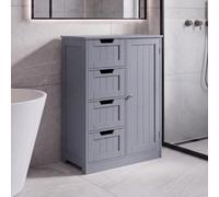 Lassic Bath Vida 4 Drawer 1 Door Floor Cabinet, Grey (Fsc 100%)