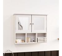 Lassic Bath Vida Priano White 2 Door Mirrored Bathroom Wall Cabinet With 3 Compartments