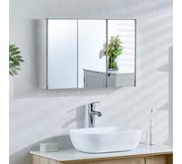 Lassic Bath Vida Tiano Stainless Steel Mirrored Triple Bathroom Cabinet - Fully Assembled