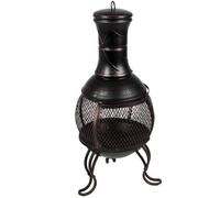 Lassic Fire Vida Black And Gold Steel Chimnea Outdoor Firepit