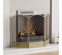 Lassic Fire Vida Ingleton Brass 3 Panel Fire Guard Fireplace Cover