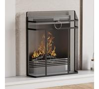 Lassic Fire Vida Octon Black Fire Guard Chrome Ring 28 Inch Fireplace Cover
