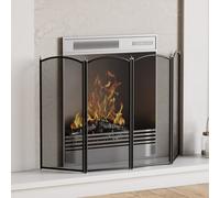Lassic Fire Vida Stanton Black 4 Panel Fire Guard Fireplace Cover