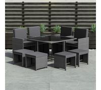 Lassic Garden Vida Cuba Grey 8 Seater Rattan Garden Outdoor Ukfr Bistro Set