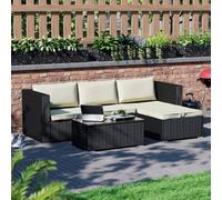 Lassic Garden Vida Hampton Black 4 Seater Corner Rattan Garden Outdoor Ukfr Bistro Set