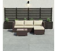 Lassic Garden Vida Hampton Brown 4 Seater Corner Rattan Garden Outdoor Ukfr Bistro Set