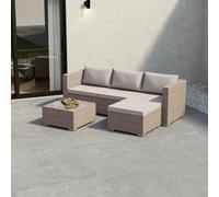 Lassic Garden Vida Hampton Natural 4 Seater Corner Rattan Garden Outdoor Ukfr Bistro Set