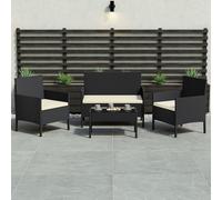 Lassic Garden Vida Kendal Black 4 Seater Rattan Garden Outdoor Ukfr Bistro Set