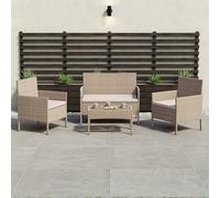 Lassic Garden Vida Kendal Natural 4 Seater Rattan Garden Outdoor Ukfr Bistro Set