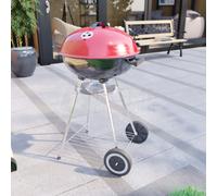 Lassic Garden Vida Memphis Red & Black Freestanding Kettle Grill Bbq Outdoor Portable Round