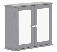 Lassic Hayle Matt Grey Double Bathroom Wall Cabinet Mirrored (H)47Cm (W)57Cm