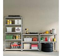 Lassic Home Vida Heavy Duty Adjustable Galvanised Steel Garage & Shed Workbench Shelving With Storage - 875Kg Weight Capacity (Set Of 2)