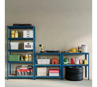 Lassic Home Vida Large Heavy Duty Adjustable Blue Steel Garage & Shed Workbench With Storage For Diy - 875Kg Weight Capacity (Set Of 2)