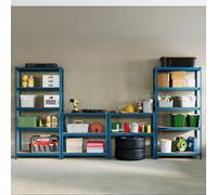 Lassic Home Vida Large Heavy Duty Adjustable Blue Steel Garage & Shed Workbench With Storage For Diy - 875Kg Weight Capacity (Set Of 3)