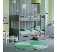 Lassic Junior Vida Gemini Detachable Solid Pine Bunk Bed With Double Underbed Drawers, Grey