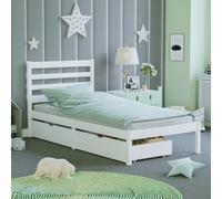 Lassic Junior Vida Libra White Single Wooden Childrens Bed Frame With Under Bed Storage, 190 X 90Cm