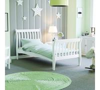 Lassic Junior Vida Orion Single Sleigh Bed, White & Gel Memory Foam Pocket Spring Mattress, Single