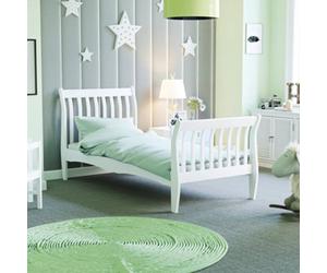 Lassic Junior Vida Orion Single Sleigh Bed, White & Gel Memory Foam Pocket Spring Mattress, Single