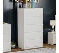 Lassic Vida Designs 5 Drawer Chest Tall Storage Chest For Bedroom (H)1120mm (W)700mm (D)400mm, White