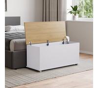 Lassic Vida Designs Arlington Storage Ottoman White Storage Bench Chest Bedroom Living Room