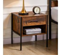Lassic Vida Designs Brooklyn Dark Wood 1 Drawer Bedside Cabinet (H)500mm (W)430mm (D)400mm