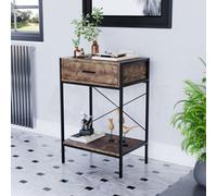 Lassic Vida Designs Brooklyn Dark Wood 1 Drawer Console Table With Undershelf