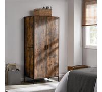 Lassic Vida Designs Brooklyn Dark Wood 2 Door Wardrobe (H)1800mm (W)830mm (D)520mm