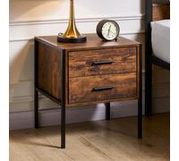 Lassic Vida Designs Brooklyn Dark Wood 2 Drawer Bedside Cabinet (H)500mm (W)430mm (D)400mm